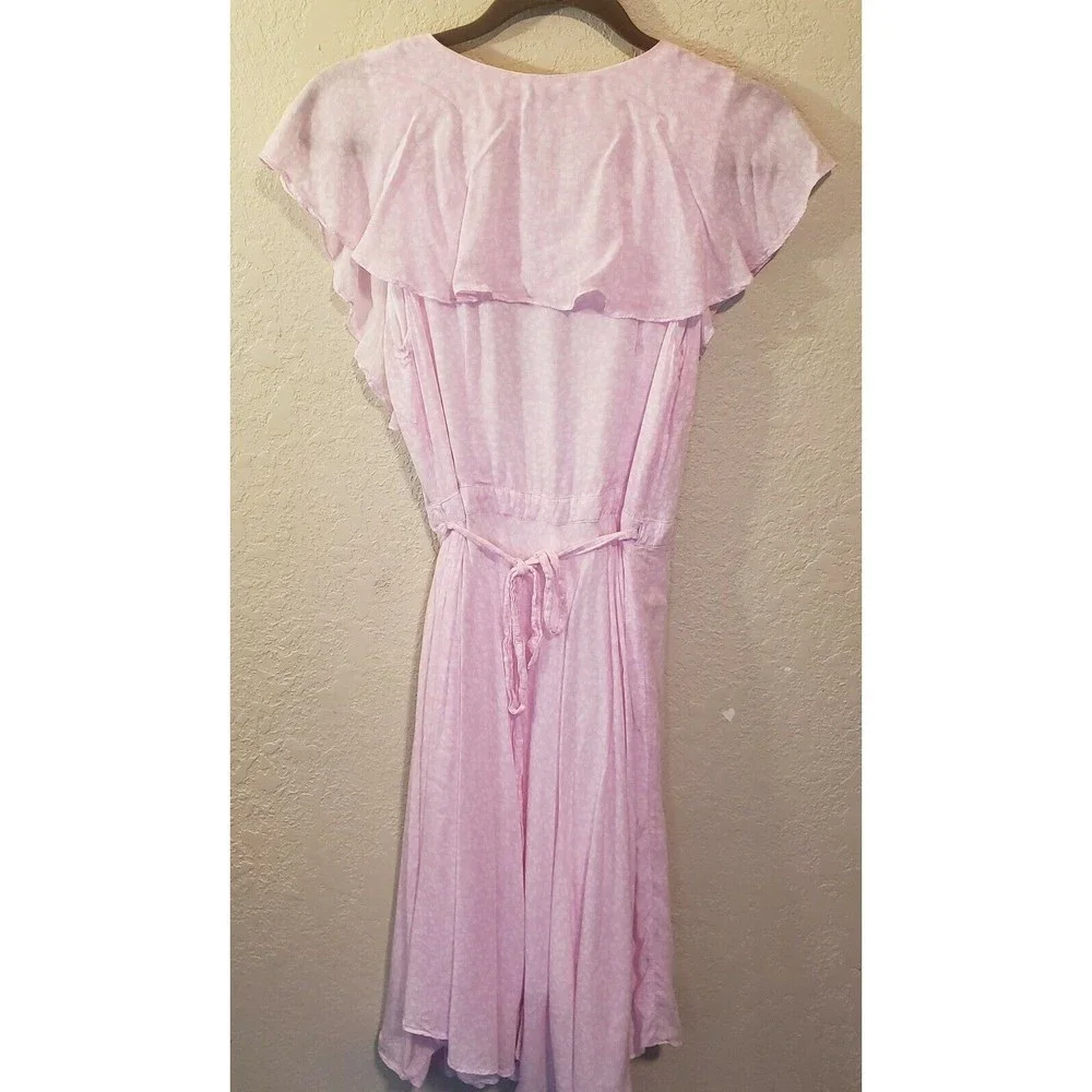 Draper James Floral Wrap Dress, Sz Medium, Pink Ruffle Summer Wrap Dress - Picture 10 of 12